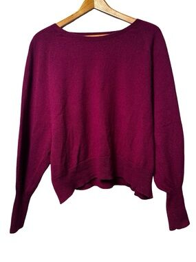GOBI 100% Cashmere Sweater SZ Medium Burgundy Knit Dolman Sleeve Mongolian